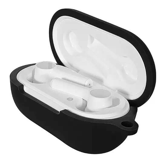 Чохол-накладка DK Silicone Candy Friendly з карабіном для OnePlus Buds Z (black) - фото 4