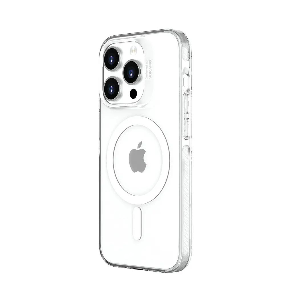 Защитный чехол Vokamo для iPhone 15 Pro Max с магнитным кольцом прозрачный - фото 3