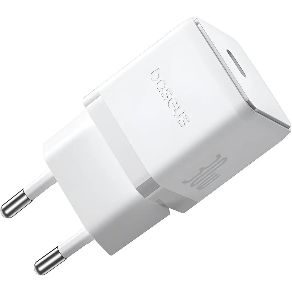 Мережевий зарядний пристрій Baseus Palm Fast Charger USB-C 30W + Cable USB-C to USB-C 60W 1m Moon White (P10111605213-01) [172514] - фото 5