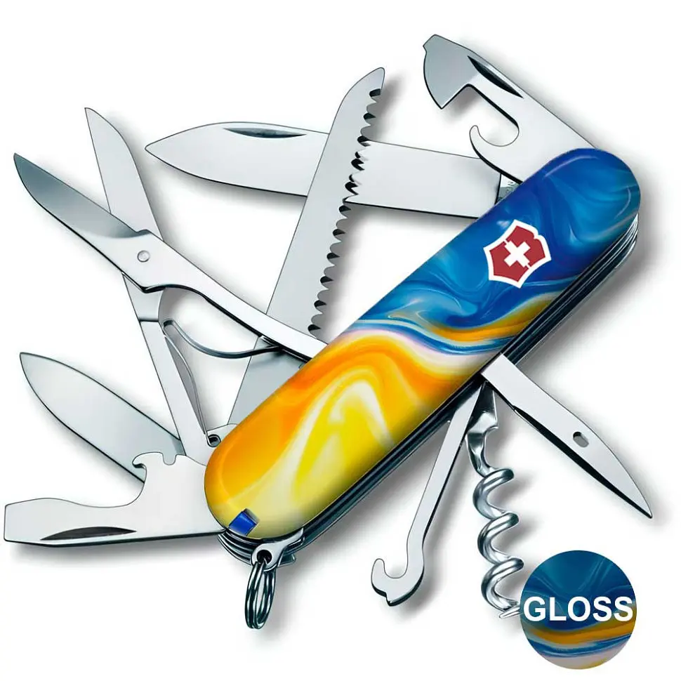 Ніж Victorinox Huntsman Ukraine 91мм,15функ ,Жовто-сині фарби - фото 2