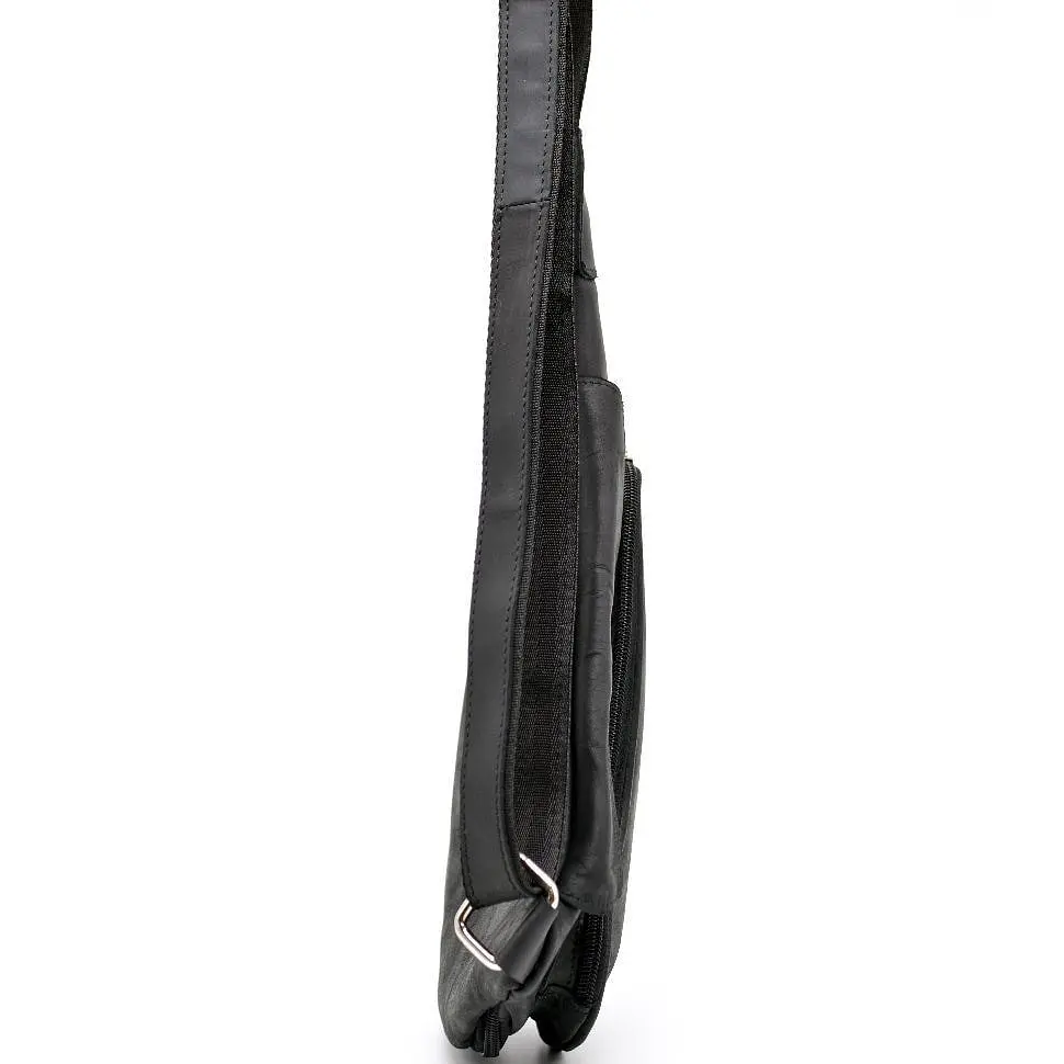 Шкіряна сумка слінг Tarwa 23х38х9 см sum0025578 - фото 3