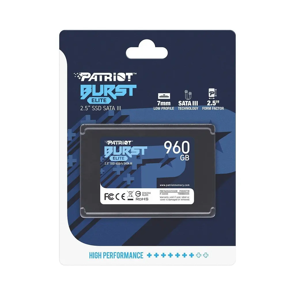 Накопичувач SSD 960GB Patriot Burst Elite 2.5" SATAIII TLC (PBE960GS25SSDR) - фото 6