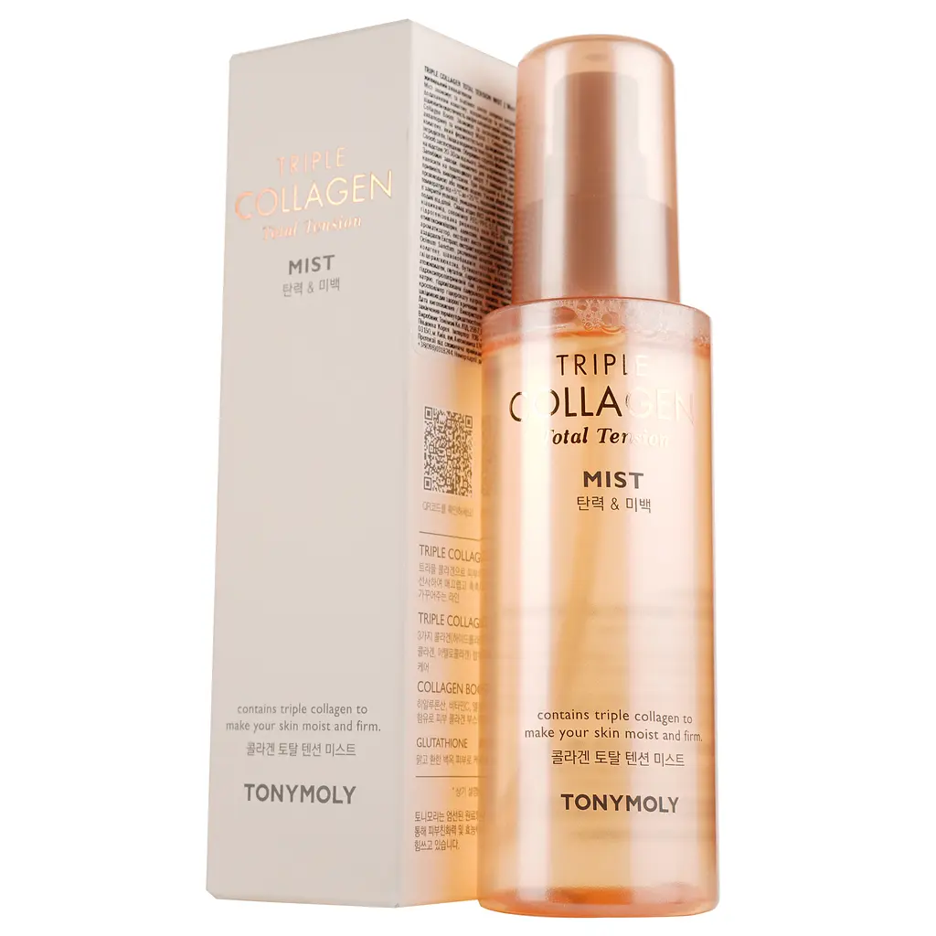 Мист для лица Tony Moly Triple Collagen Total Tension Mist питательный с коллагеном 110 мл - фото 2