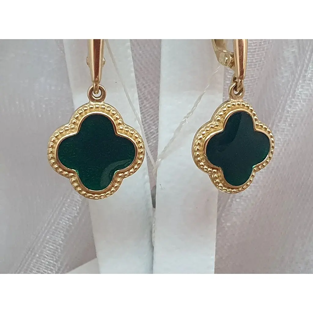 Золоті сережки Імперія золота з емаллю. СБ1206(2)ЛИ - фото 4