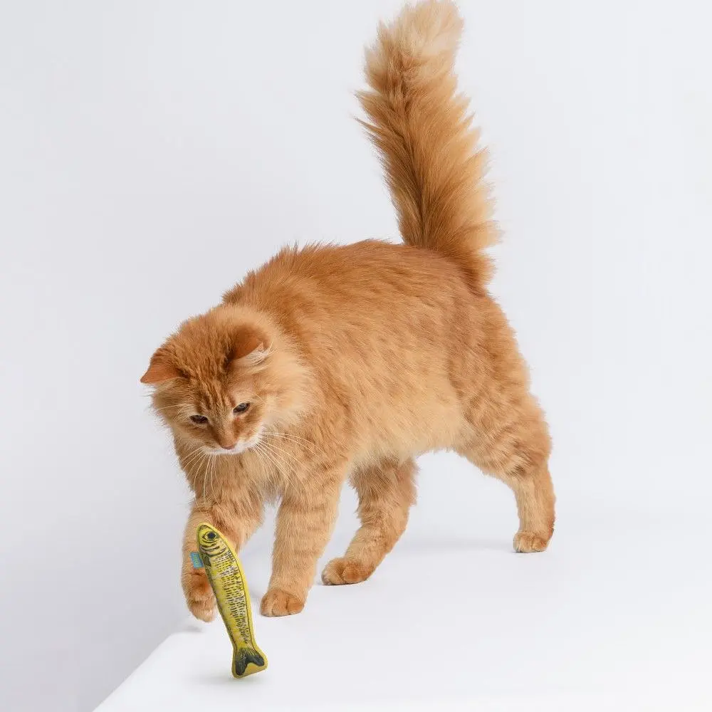 Игрушка для кошек Barksi Шпроты с кошачьей мятой и колокольчиком 16.5 см 3 шт. - фото 9
