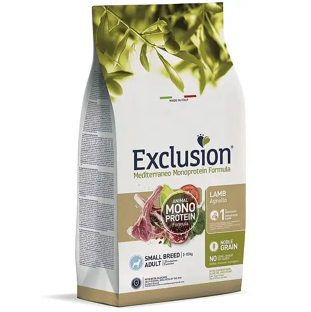 Сухий корм для дорослих собак дрібних порід Exclusion Noble Grain Adult Lamb Small Breed, з м'ясом ягняти, 500 г - фото 2