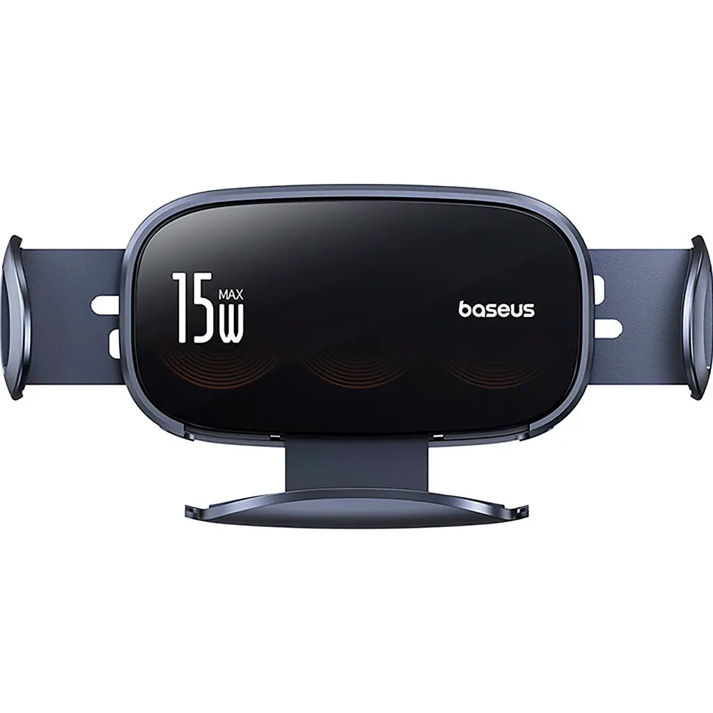 Автотримач для телефона з БЗП Baseus LightChaser Series Triple-Coil Wireless Charging Electric Car Mount Cluster чорний - фото 3