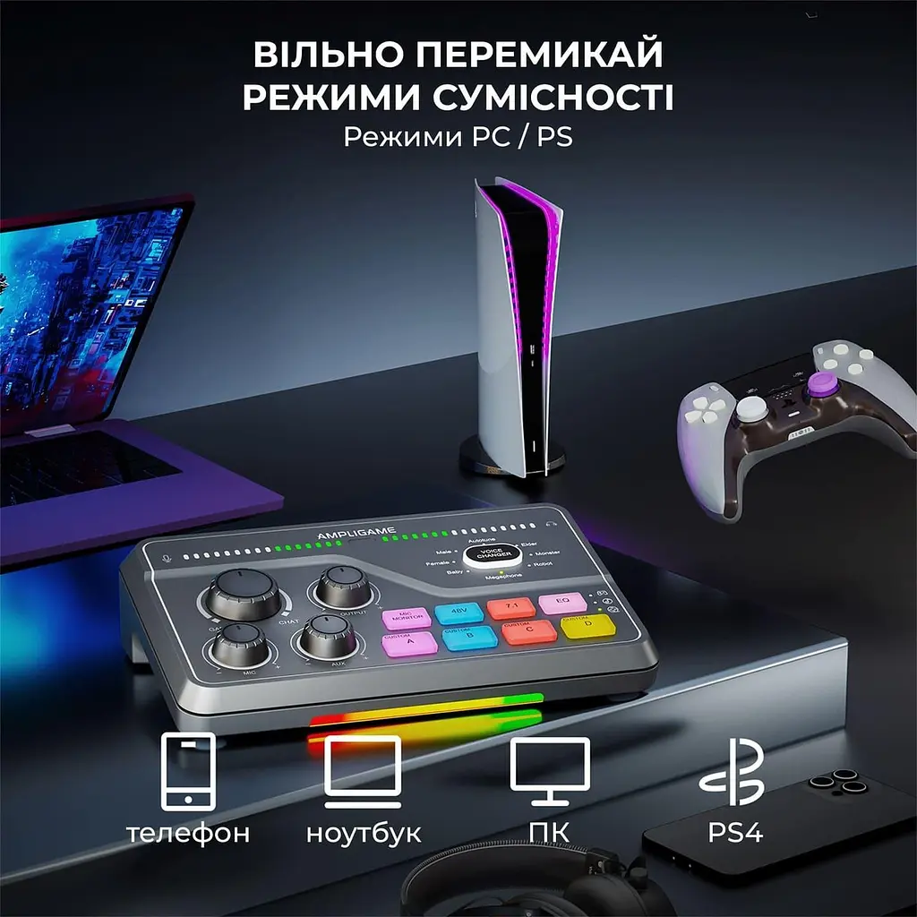 Аудіомікшер Fifine SC8 - фото 12