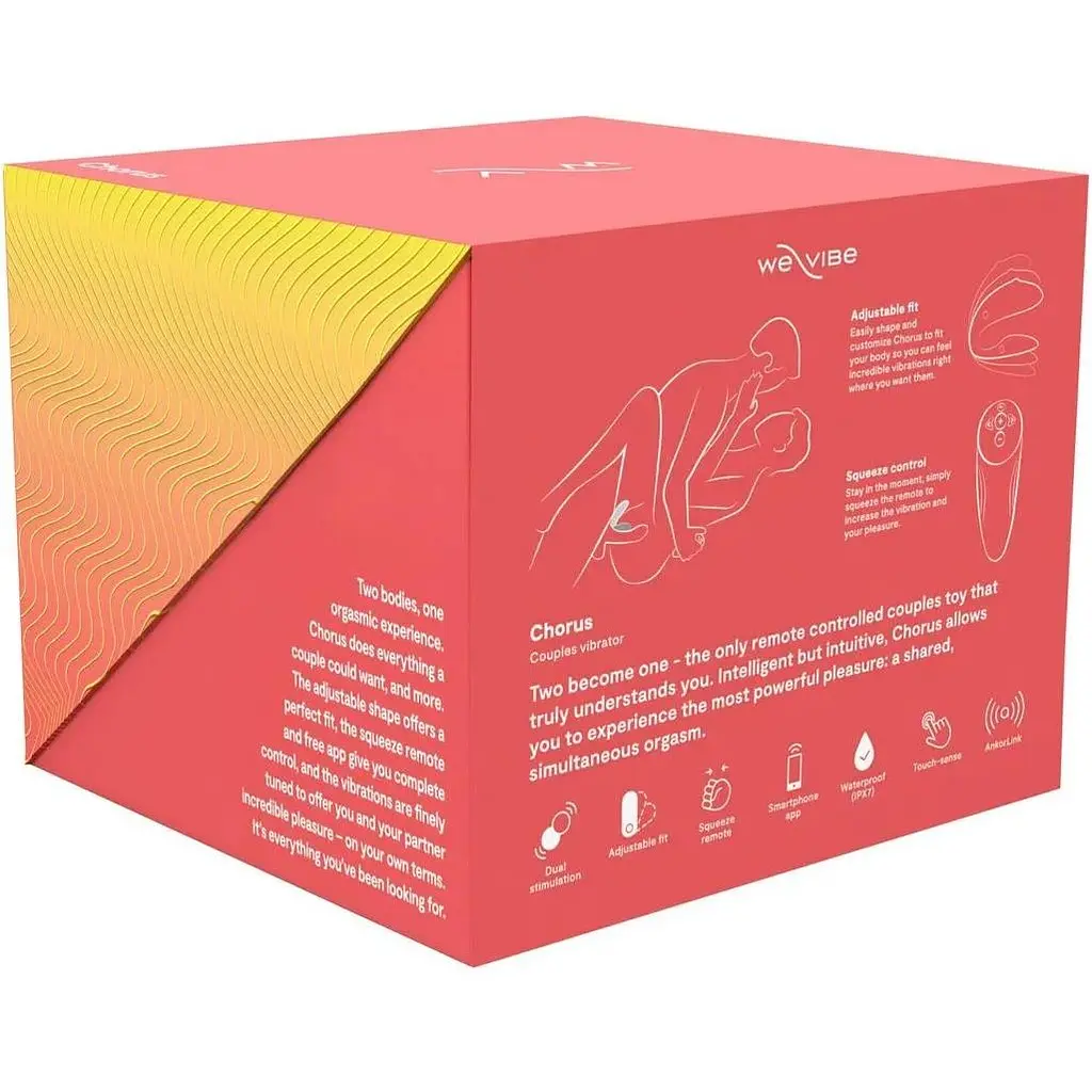 Смарт-вібратор для пар We-Vibe Chorus Crave Coral сенсорне керування вібраціями стисненням пульта - фото 10