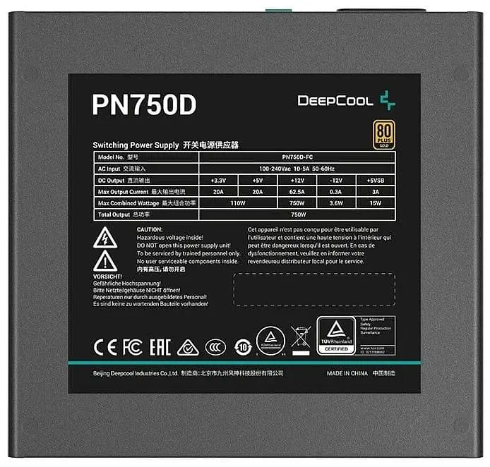 Блок живлення Deepcool PN750D 750W (R-PN750D-FC0B-EU) Б/в - фото 3