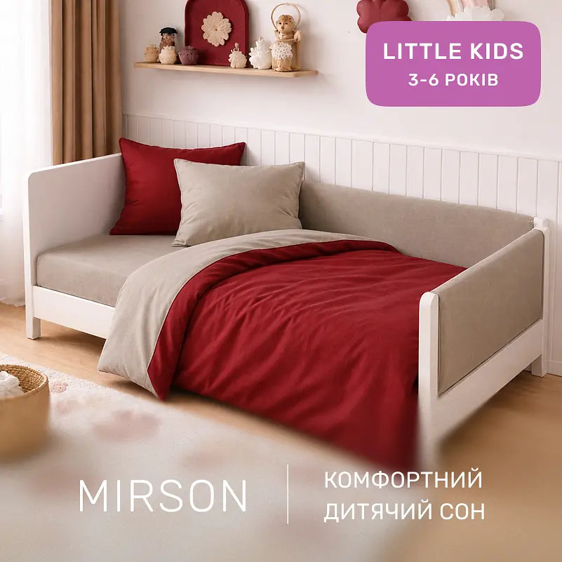 Дитяча постільна білизна MIRSON LITTLE KIDS фланель Cappuchino/Red 110х160см (2200012799963) - фото 6