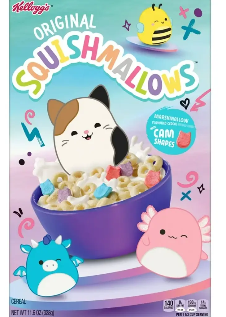 Сухий сніданок Kellogg's Squishmallows Breakfast Cereal Original with Marshmallows 328г - фото 2