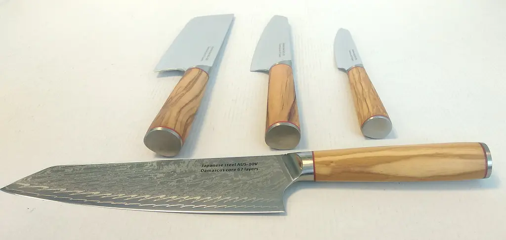 Набір ножів із дамаської сталі Damascus DK-OK 4004-E AUS-10 сталь 67 шарів 5 предметів - фото 4