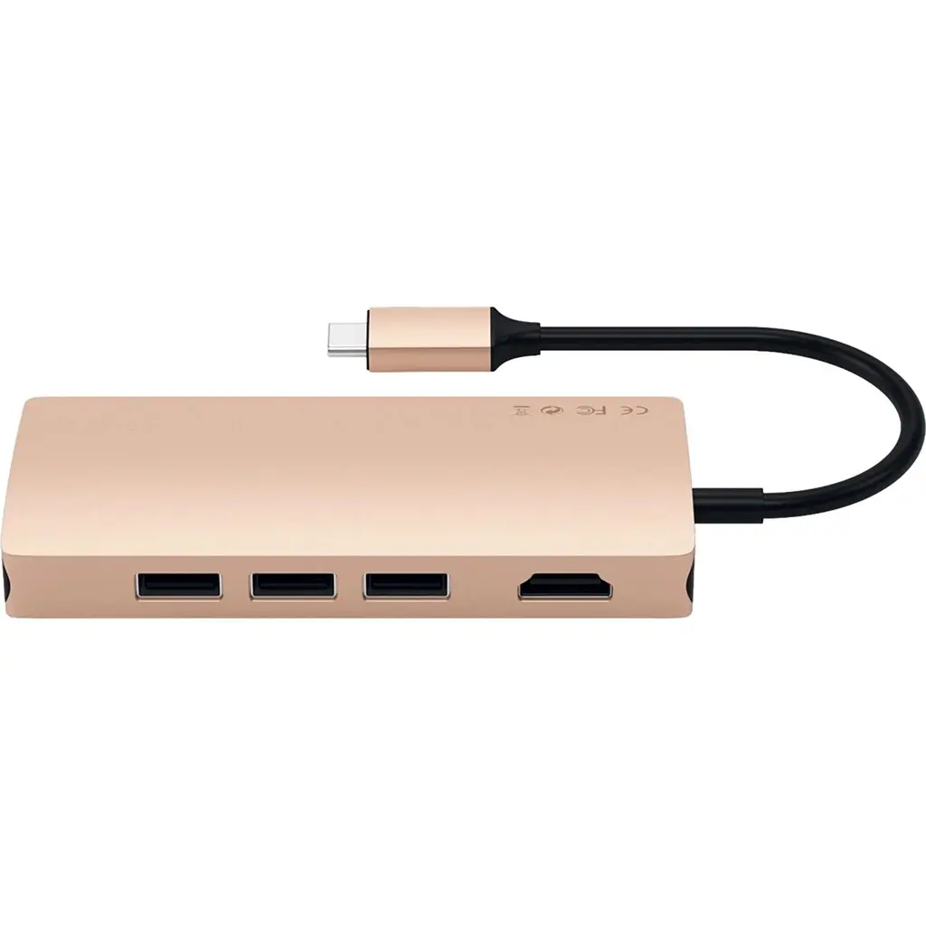 Адаптер Satechi Aluminum Type-C Multi-Port Adapter 4K with Ethernet V2 Gold (ST-TCMA2G) - фото 4