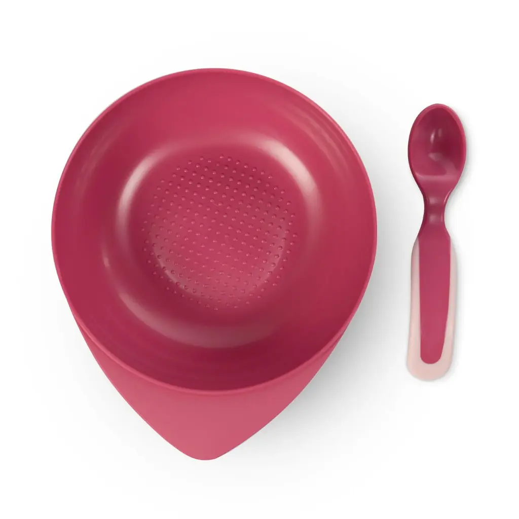 Мисочка Baboo, с крышкой и ложечкой, 6+ мес., розовая (9-027) - фото 2