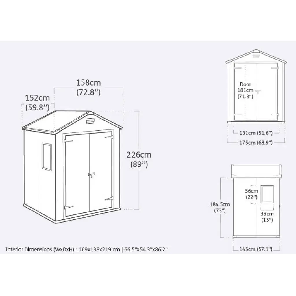 Сарай пластиковый Keter MANOR 6x5 м бежево-коричневый - фото 7