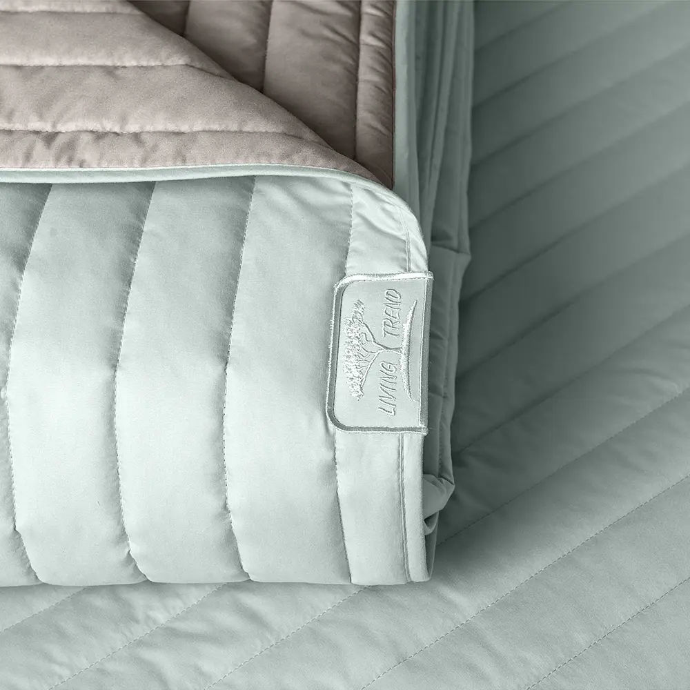 Двостороннє покривало Ideia Стиль Люкс, м'ятний та світло-сірий, 240х220 см (8-13499) - фото 2