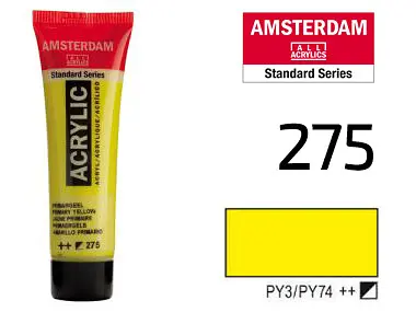Краска акриловая Amsterdam 275, Первичный желтый 20 мл - фото 2