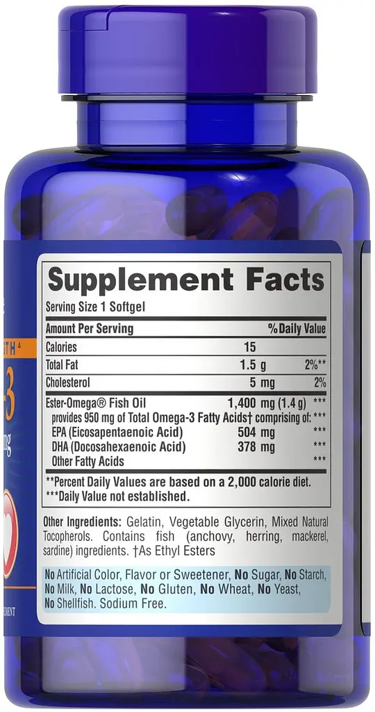 Омега-3 риб'ячий жир Puritan's Pride Omega-3 Fish Oil1400 мг 60 гел капс - фото 2