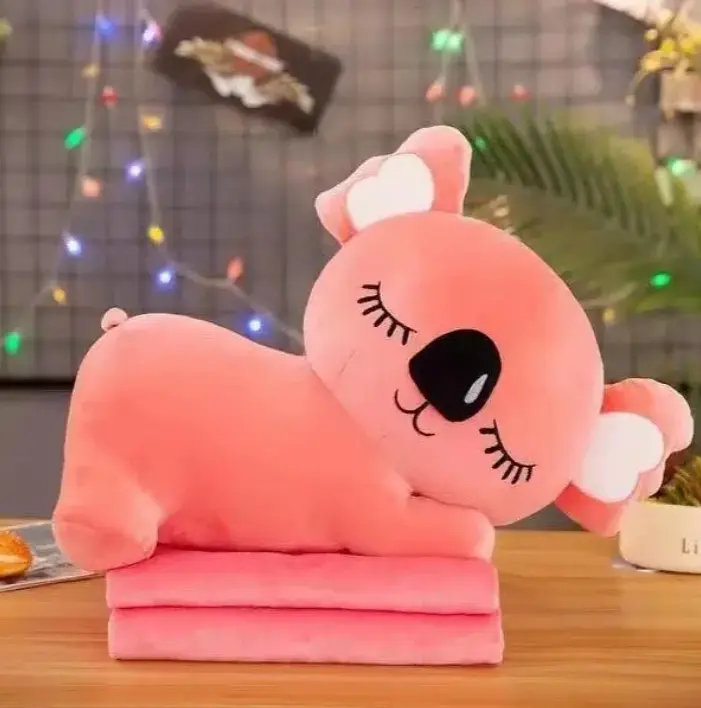 Дитяча м'яка іграшка "Коала" L1129(Pink) іграшка з пледом розмір 50 см - фото 4