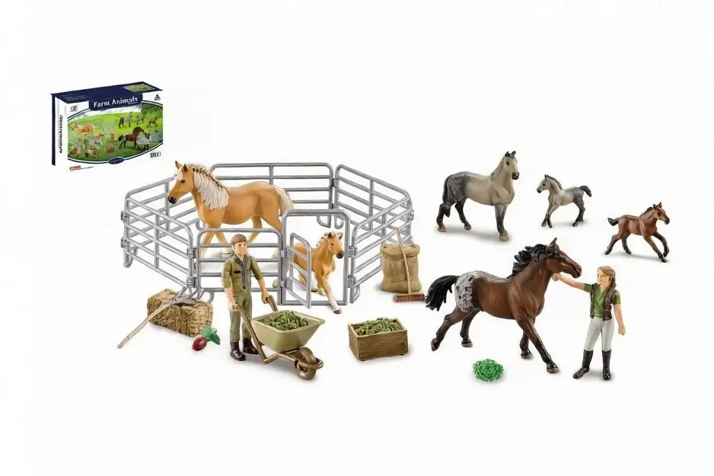 Игровой набор Ранчо Dino Toys с лошадью и лошадями