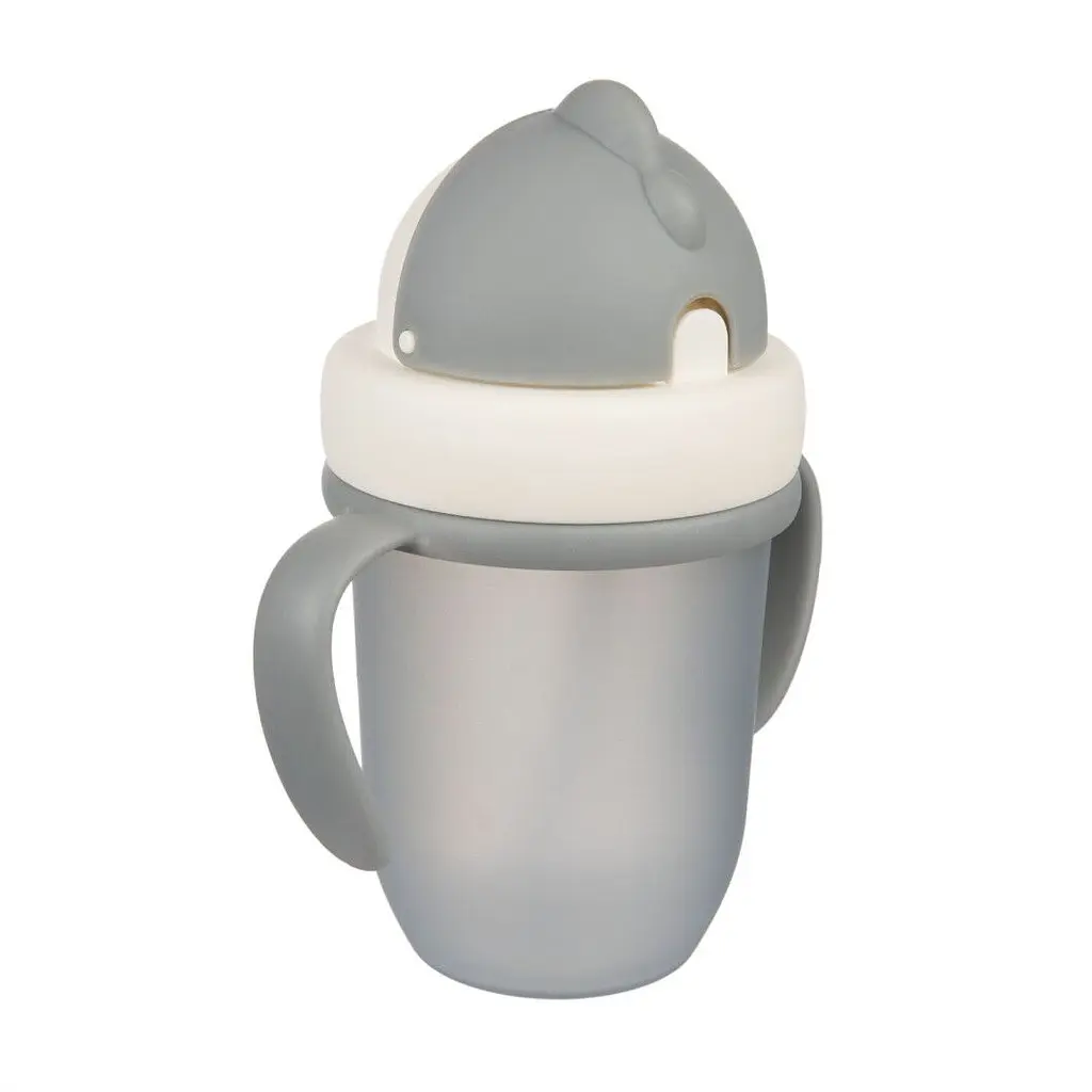 Кружка з силіконовою трубочкою Canpol babies Matte Pastels, 210 мл, сірий (56/522_grey) - фото 2