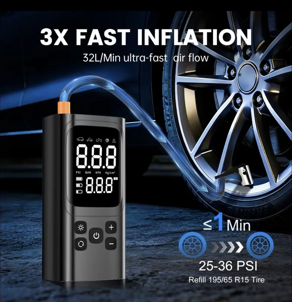 Портативний пусковий пристрій 5 в 1 (Бустер) з компресором та Power Bank (1000A, 6400 mAh) - фото 4