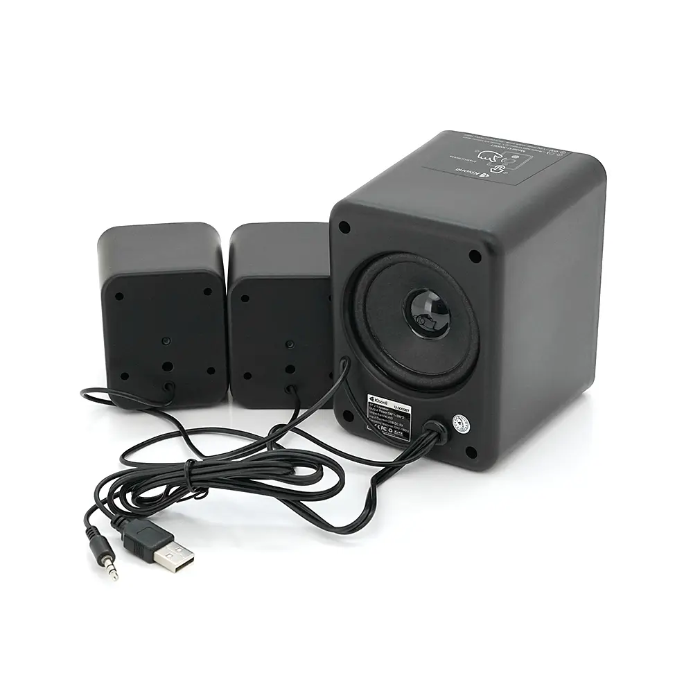 Колонки Kisonli U-3000BT, 5W+2x3W, USB/TF/BT/FM/AUX, с сабвуфером, DC: 5V, Black, BOX, Q40 - фото 3