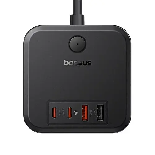 Сітчасте зарядне пристрій Baseus PowerCombo Cube Power Strip 3AC+2U+2C 30W 1.5m EU чорний E00066400117-00 - фото 4