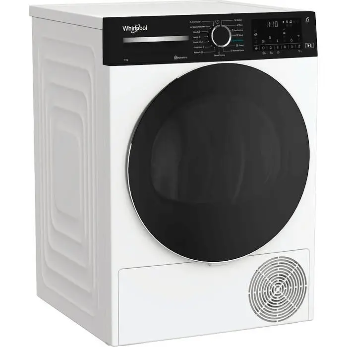Whirlpool Сушильна машина тепловий насос, 9кг, A+++, 60см, дисплей, люк чорний, білий - фото 3