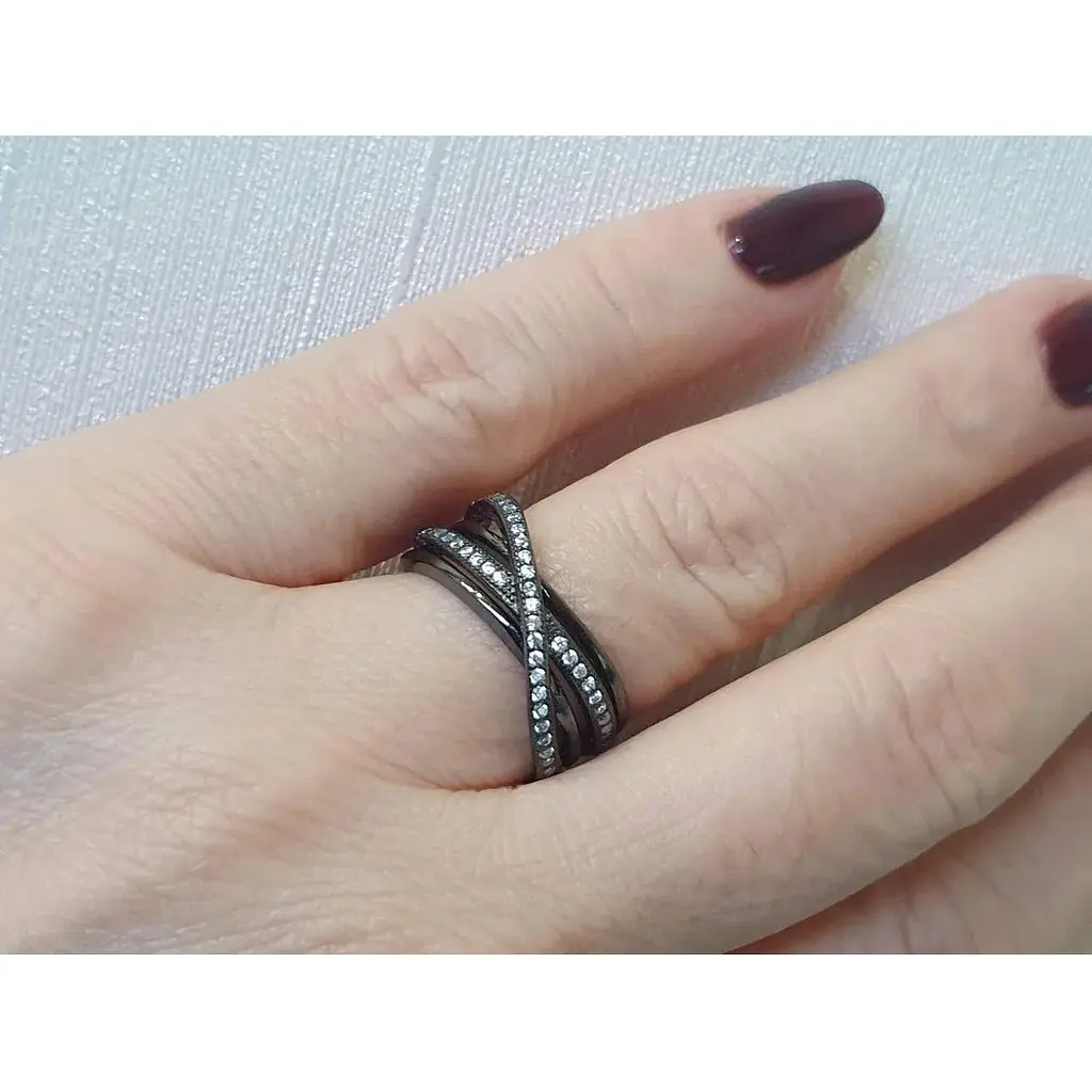 Срібне кільце DC Crystal з фіанітами.К4015/16 18 - фото 2