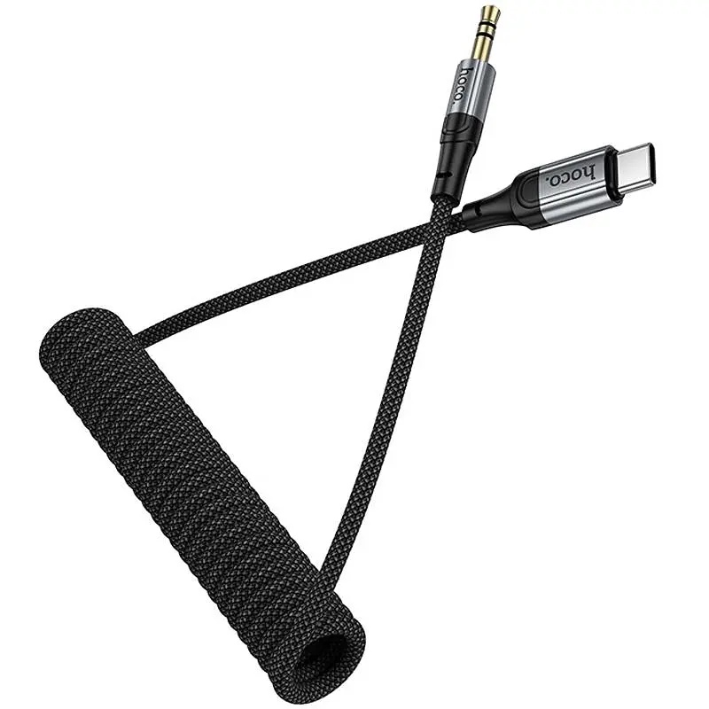 Аудіо кабель Aux Hoco UPA33B Nuevo (Type-C to AUX 3.5mm) (1.5m) Black - фото 2