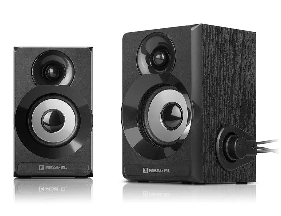 Компьютерные колонки 2.0 REAL-EL S200 USB Black - фото 2