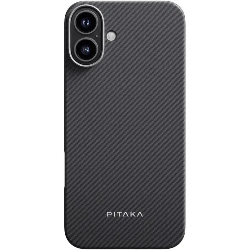 Чехол PC Pitaka with MagSafe для Apple iPhone 16 (6.1) Black / Grey - фото 2