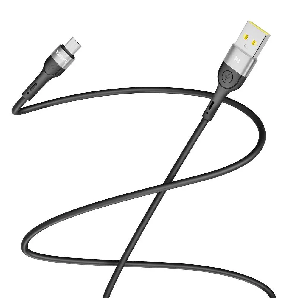 Кабель для заряджання та обміну даними USB Yoki YK-EX11 EXTRA Series USB / MicroUSB 60W 3A/20V 1.2 m Black - фото 3