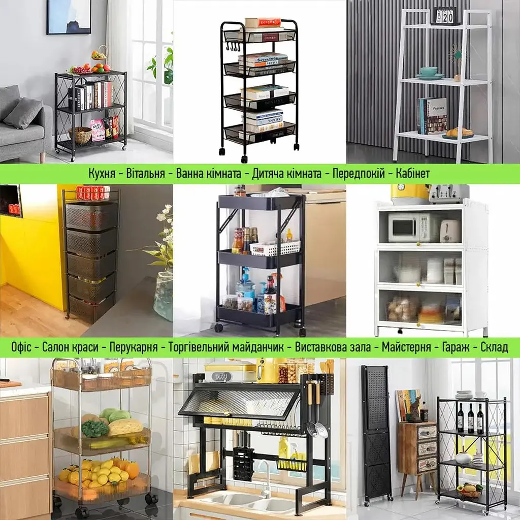 Этажерка Wall Sticker SW-00002109 мобильная пятиярусная универсальная пластиковая 41х25х127 см черная - фото 8