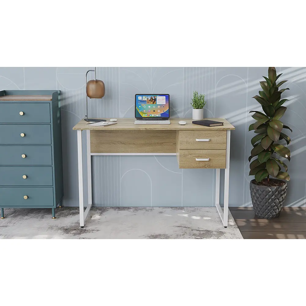 Компьютерный стол Ferrum-decor Таккота 75x100x70 белый ДСП Дуб Сонома 16мм (FRD-102109) - фото 4