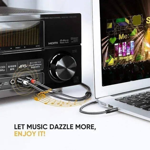 Кабель аудіо Ugreen AV116 2RCA to 3.5 mm стерео розгалужувач 1 м (60240) - фото 5