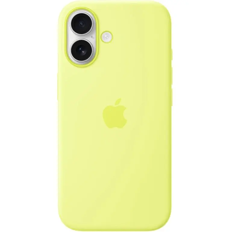 Чохол Silicone Case with Button, Animation & MagSafe для Apple iPhone 17 Neon Yellow AAA [153236] - фото 2