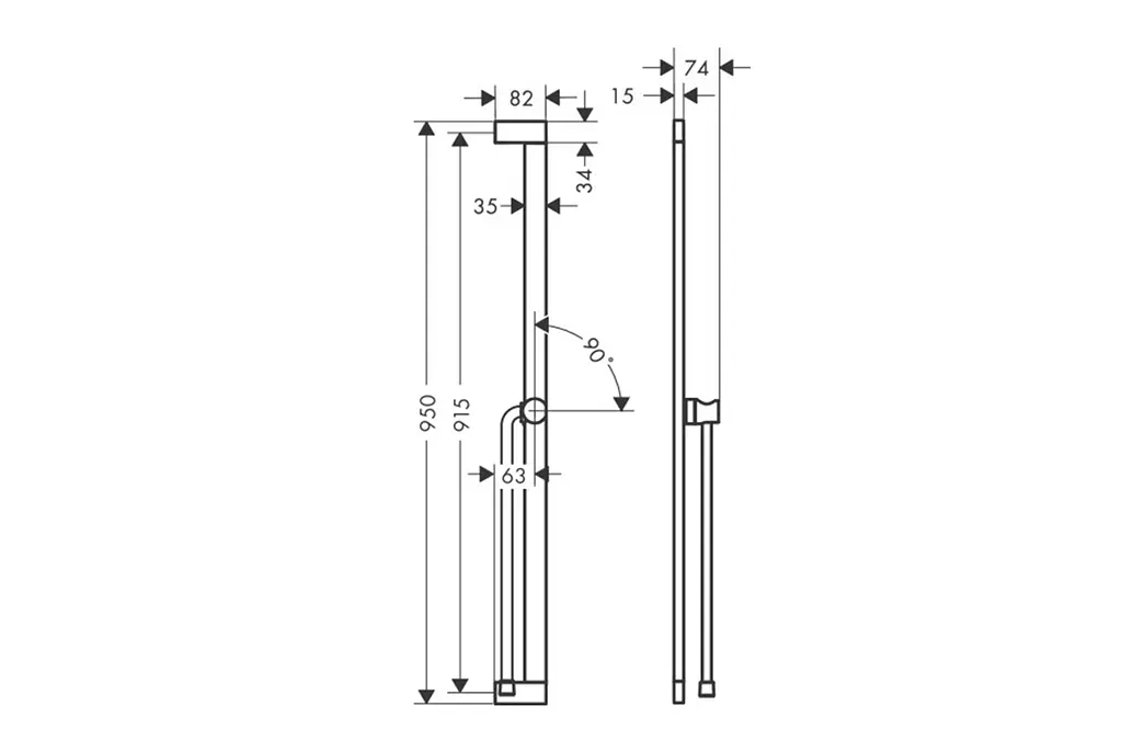 Душова штанга Hansgrohe Unica E Puro 90 см зі шлангом matt black 24403670 - фото 4