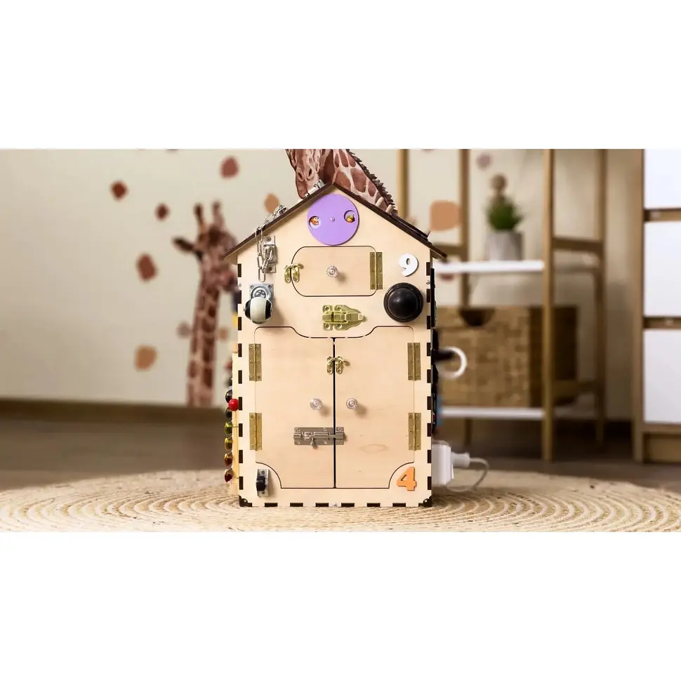 Развивающая игрушка Бизикуб Дом TG200333 натуральный, 55х30 см - фото 7