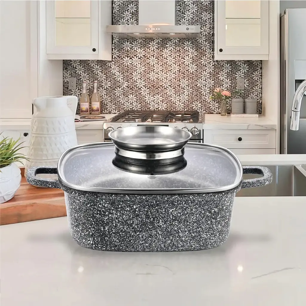 Каструля квадратна Gusto Ceramic Snow 4.4 л (146313) - фото 2