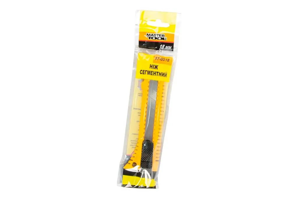 Ніж будівельний сегментний висувний MasterTool 18 мм 17-0518 - фото 2