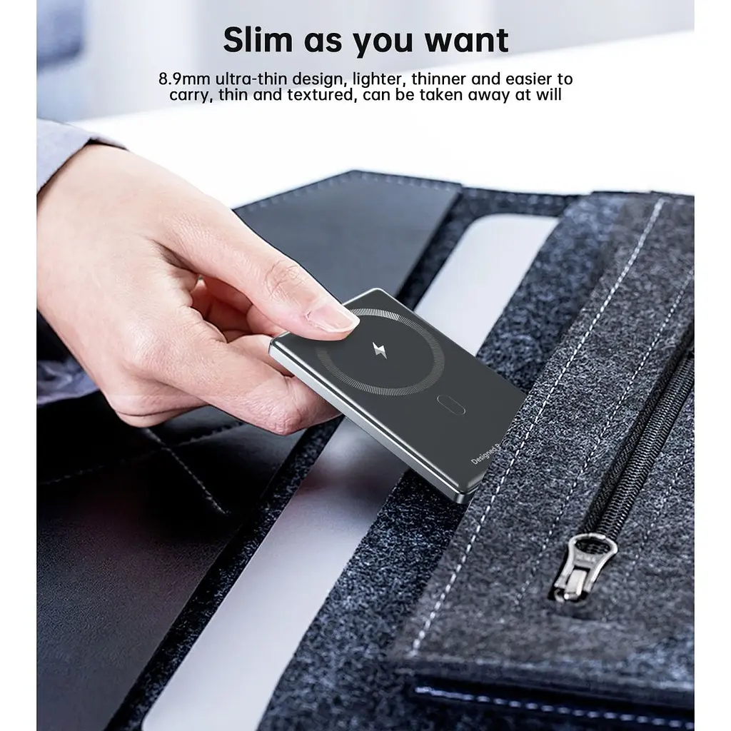 Зовнішній акумулятор Choetech Magnetic Wireless B738-BK 5000mAh 20W Black [123965] - фото 9