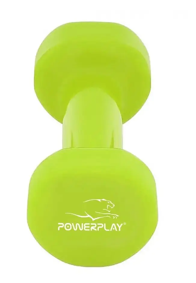Гантели виниловые PowerPlay 4125 Achilles 2 шт. x 3 кг салатовые (15269) - фото 2