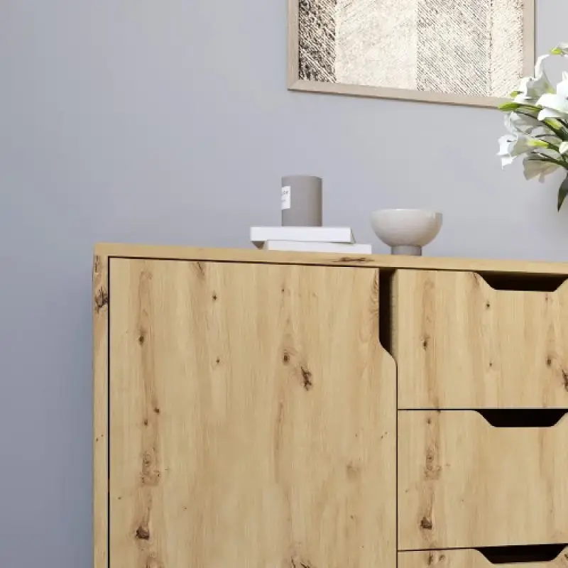 Комплект меблів для вітальні М-ЗОН Борн Дуб Артизан 5 предметів з білими ніжками (MZN-031064) - фото 11