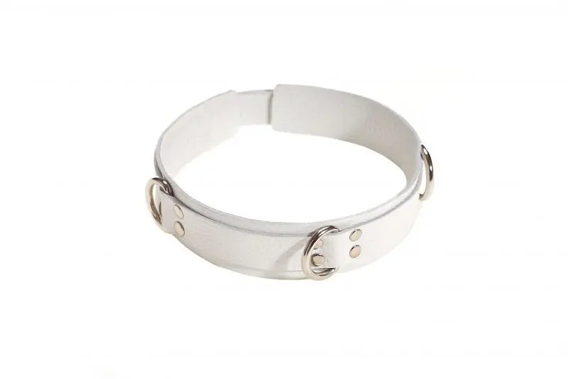 Нашийник Slave Leather Collar White від sLash - фото 4