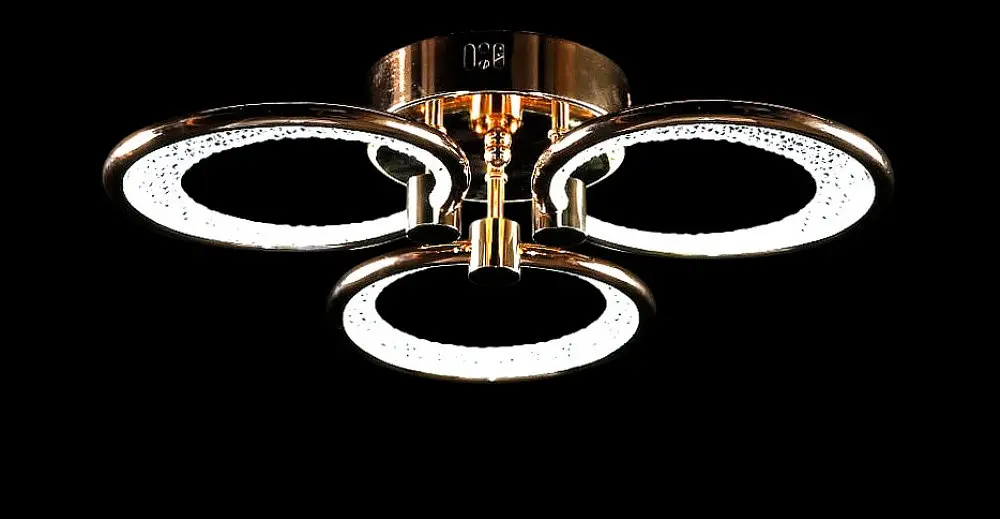 Люстра стельова LED Splendid Ray LT98120/3, 80W, золота, біла, сучасний стиль для дому - фото 3