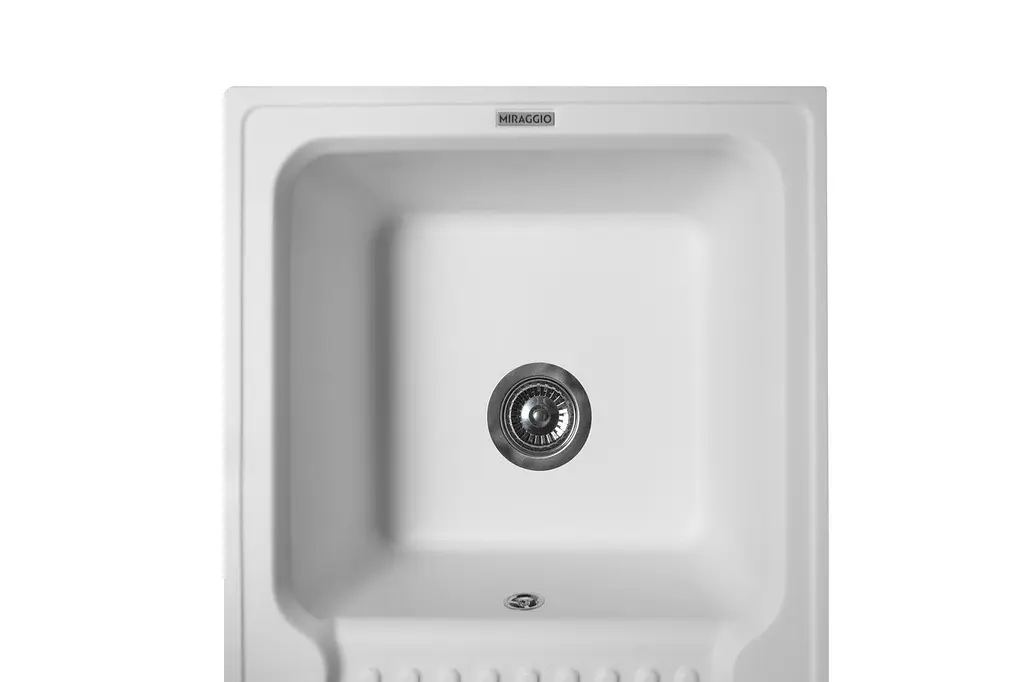 Кухонна мийка гранітна Miraggio Orlean white 861x496x210 00209002, Білий - фото 3