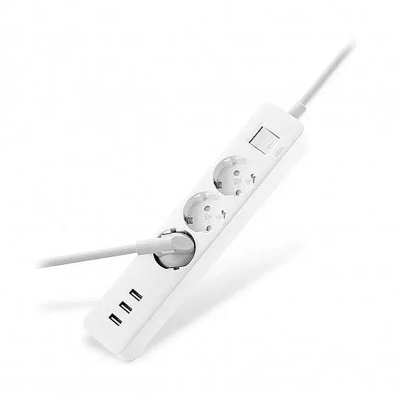 Удлинитель XiaomiXiaomi Power Strip 3 розетки + 3 USB XMCXB04QM White (NRB4030GL) - фото 5